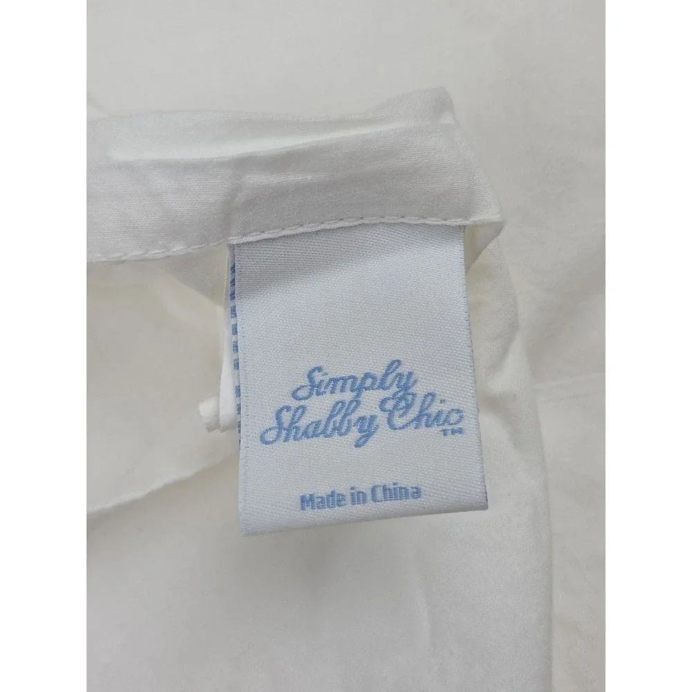 2‎ Simply Shabby Chic White Pillow Shams Patchwork Quilted Standard Set 2010